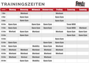 CrossFit Black Forest Freiburg Öffnungszeiten Stundenplan Kursplan aktuell